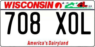 WI license plate 708XOL