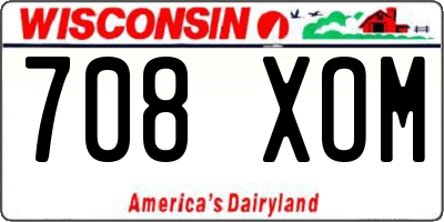 WI license plate 708XOM