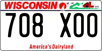 WI license plate 708XOO