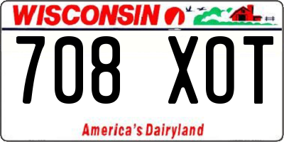 WI license plate 708XOT