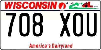 WI license plate 708XOU