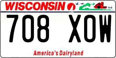 WI license plate 708XOW