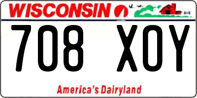 WI license plate 708XOY