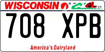 WI license plate 708XPB