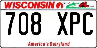 WI license plate 708XPC