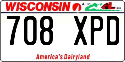 WI license plate 708XPD