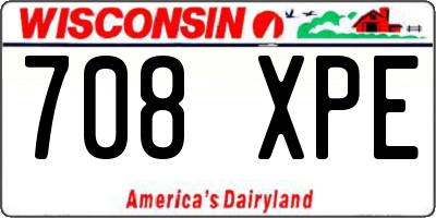 WI license plate 708XPE