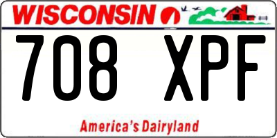 WI license plate 708XPF
