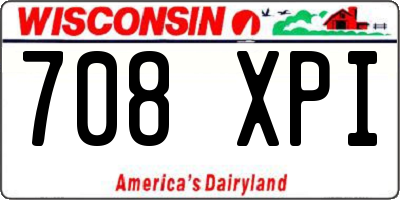 WI license plate 708XPI