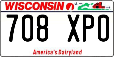 WI license plate 708XPO