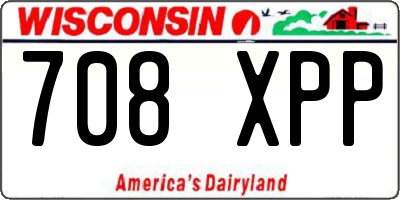 WI license plate 708XPP