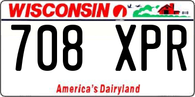 WI license plate 708XPR