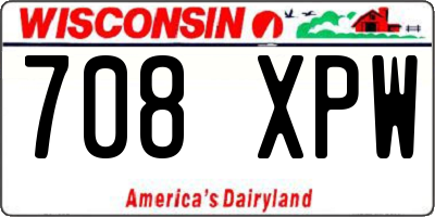 WI license plate 708XPW