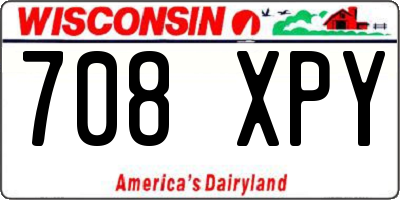 WI license plate 708XPY