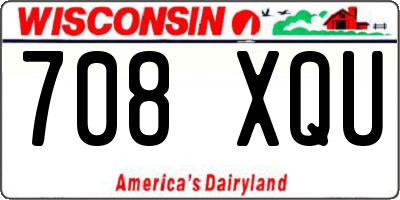WI license plate 708XQU