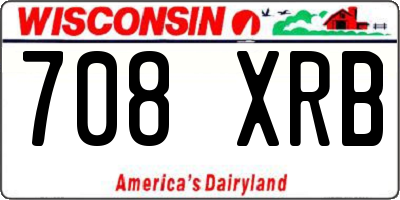 WI license plate 708XRB