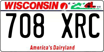 WI license plate 708XRC