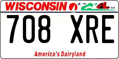 WI license plate 708XRE
