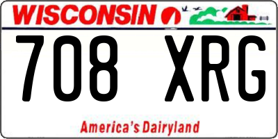 WI license plate 708XRG