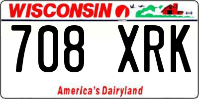 WI license plate 708XRK