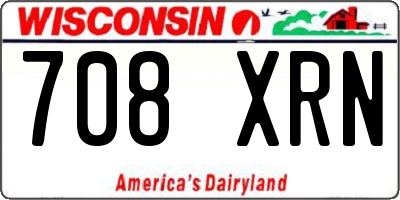 WI license plate 708XRN