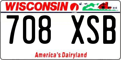 WI license plate 708XSB