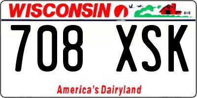 WI license plate 708XSK