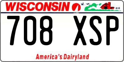 WI license plate 708XSP