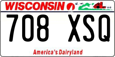 WI license plate 708XSQ