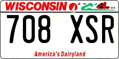 WI license plate 708XSR