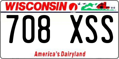 WI license plate 708XSS