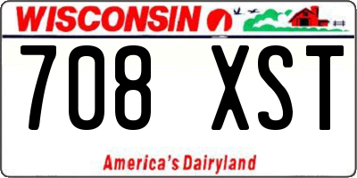 WI license plate 708XST