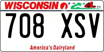 WI license plate 708XSV
