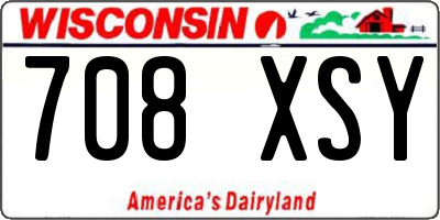 WI license plate 708XSY
