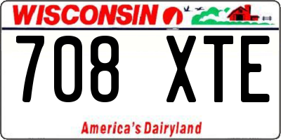WI license plate 708XTE