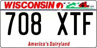 WI license plate 708XTF