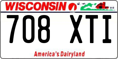WI license plate 708XTI