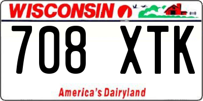 WI license plate 708XTK
