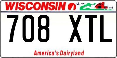 WI license plate 708XTL