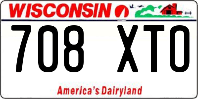 WI license plate 708XTO