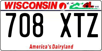 WI license plate 708XTZ