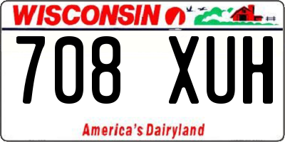 WI license plate 708XUH