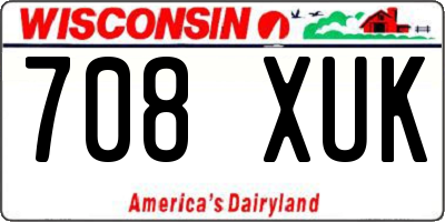 WI license plate 708XUK