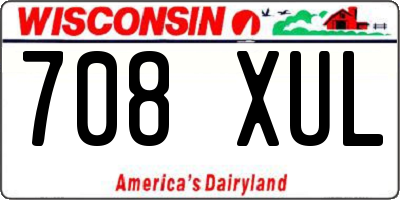 WI license plate 708XUL