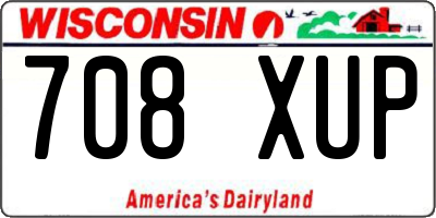 WI license plate 708XUP