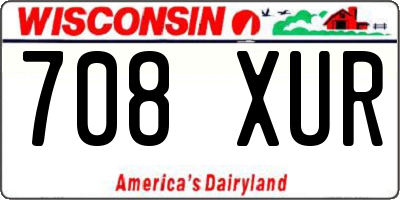 WI license plate 708XUR
