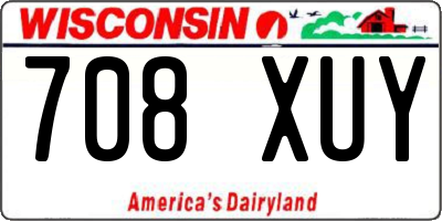 WI license plate 708XUY