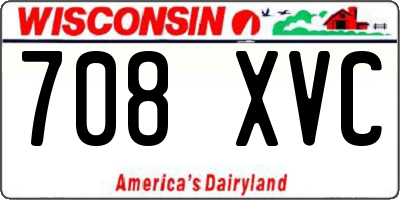 WI license plate 708XVC