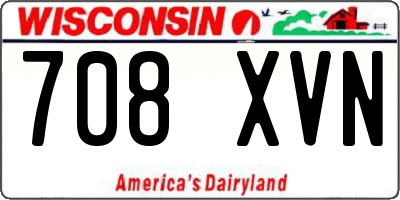 WI license plate 708XVN