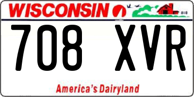 WI license plate 708XVR